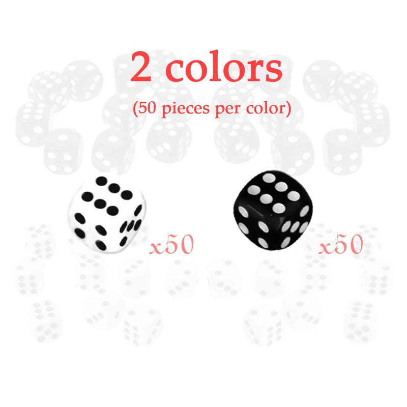 [AUSTRALIA] - Davidsons Collection Acylic Game Dices for Kid's Gift, Casino Theme, Party Favors 100 Pcs Black & White 