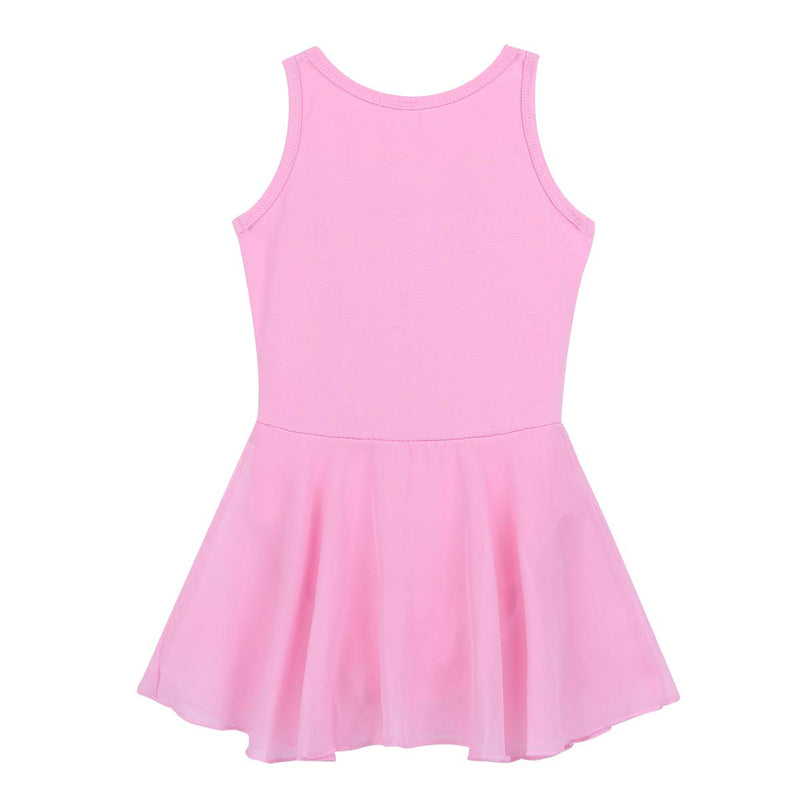 [AUSTRALIA] - easyforever Kids Girls Glittery Sequin Camisole Leotard Dress Gymnastic Ballet Dance Tutu Skirt Ballerina Dancewear Pink 5 / 6 