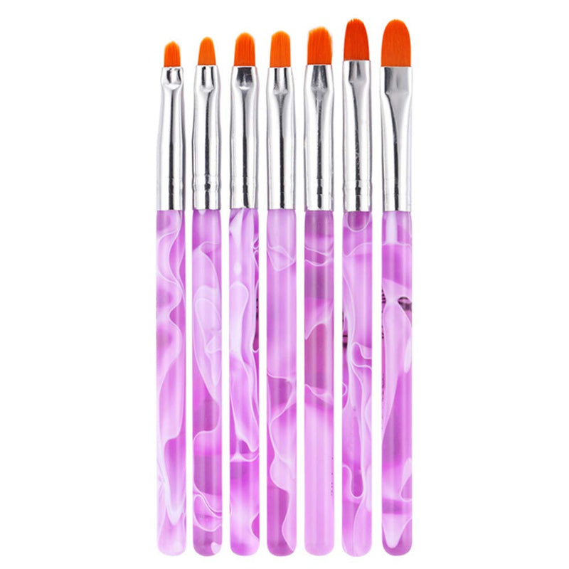 7Pcs UV Gel Nail Brush,KTOMO Acrylic Nail Painting Brushes Extension Gel Brush Nail Art Tips Builder Brush for Home Salon Nail Painting Decorations - BeesActive Australia