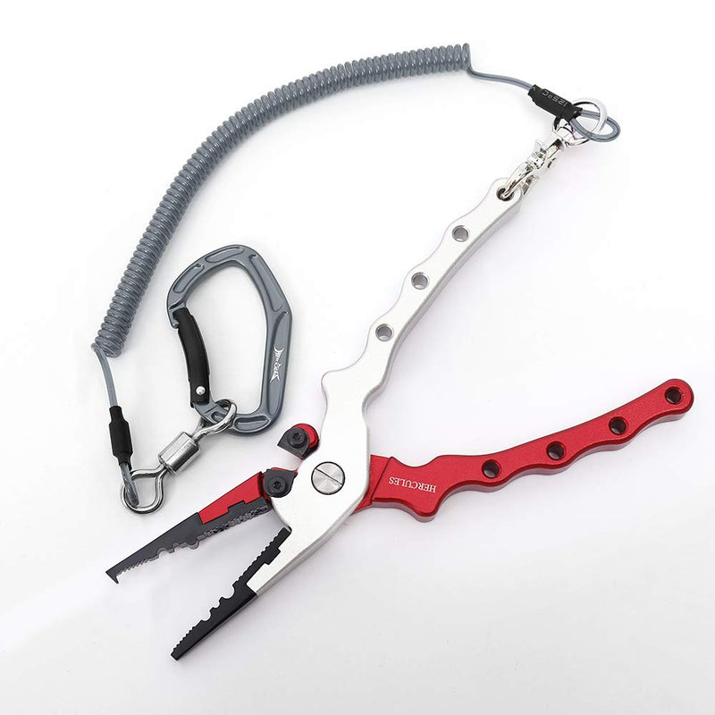 HERCULES M4 Heavy Duty Fishing Lanyard, Coiled Lanyard for Fishing, Rods, Pliers, Boating, Paddles, Kayak Pack of 2 Grey, 5.9" - BeesActive Australia