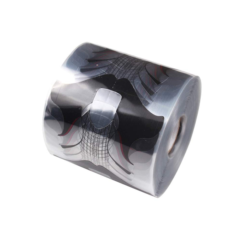 Beauty Leader 500 Pcs/Roll Nail Form Stickers Clear Nail Art Guide Form Acrylic UV Gel Tips Extension (Black Butterfly Design) - BeesActive Australia