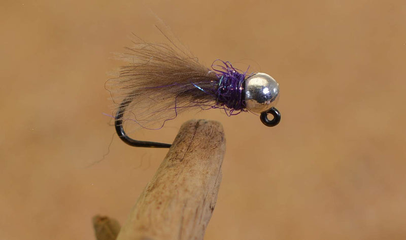 Tungsten Purple Hot Spot Jig Head Fly Euro Nymph Tied on Hanak Hooks - 6ct Packs Hook #12 - BeesActive Australia