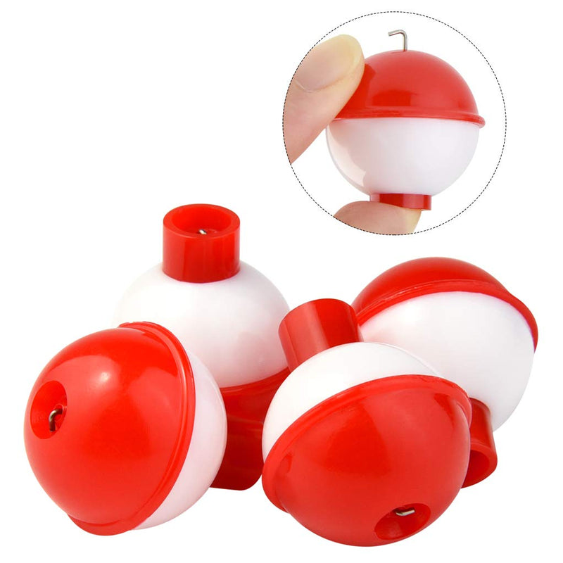 Bskifnn 50 PCS Round Fishing Bobbers 1 Inch Float Bobbers Push Button - Red and White ABS Material - BeesActive Australia