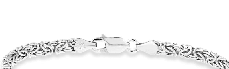 Miabella Italian 925 Sterling Silver or 18K Gold Over Silver 4mm Byzantine Link Chain Anklet Ankle Bracelet for Women, Made in Italy Length 11 Inches (Large) - BeesActive Australia