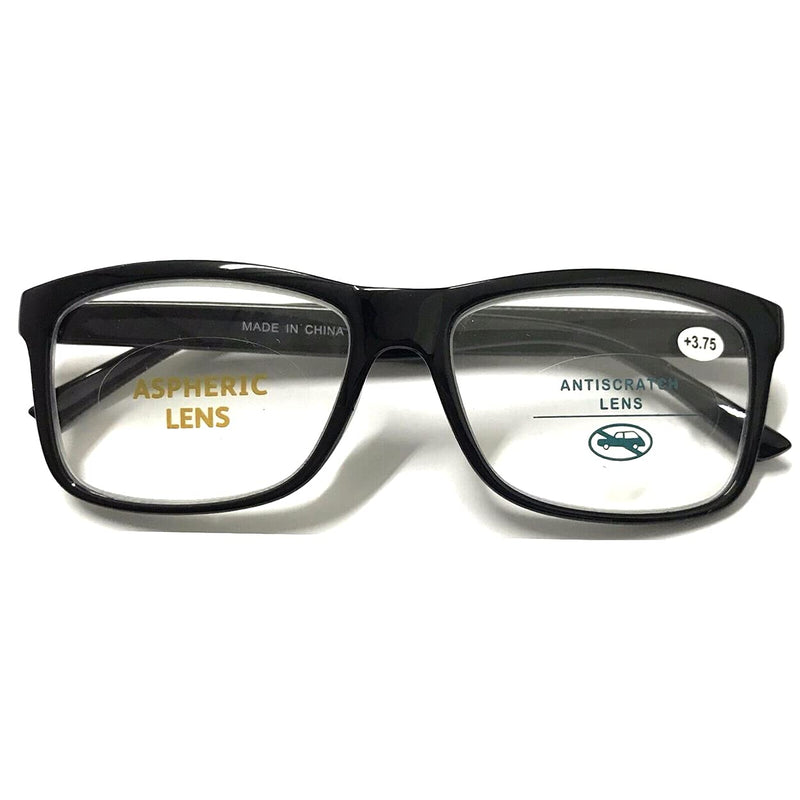 TWINKLE TWINKLE Big Lens Simple Plain Colourful Reading Glasses/Comfort Designed R140 (2 Pairs Black, 4.00 Magnification) 2 X Black +4.00 / +400 - BeesActive Australia