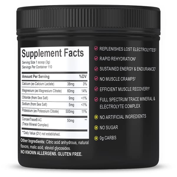 Keto Electrolytes Powder No Sugar - Zero Carb & Zero Calorie Electrolyte Drink Mix - Sugar Free Electrolytes for Hydration Powder - Fasting Electrolytes with Trace Minerals - Raspberry Lemonade Flavor - BeesActive Australia