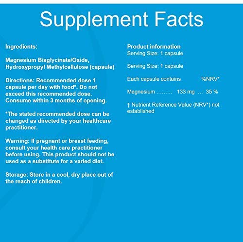 Magnesium Bisglycinate Capsules | 133mg of Magnesium Per Capsule | Magnesium Supplement for All Ages| 90 Vegan Magnesium Capsules - BeesActive Australia