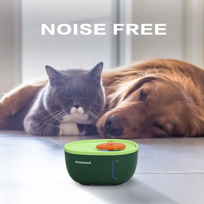 Awpland Avocado Cat Water Fountain, 67oz/2L Dog Water Fountain with Slient Pump and LED Indicator for Cats Inside, BPA-Free , Automatic Cat Avocado Bowl with Free 4 Sets of Filters - BeesActive Australia