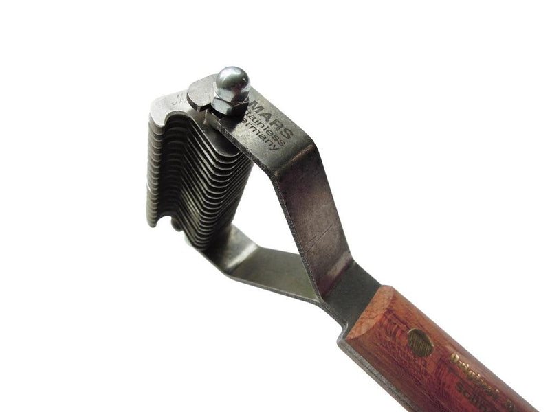 Mars Coat King De-Matting Undercoat Grooming Rake Stripper Tool for Dogs and Cats, Stainless Steel with Wooden Handle for Thick Coats, 20-Blade Stripper for Groomers, Pet Owners Small/Medium Dog - BeesActive Australia