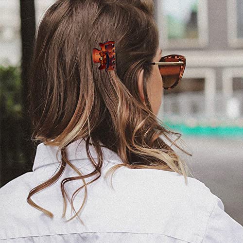 12 Pieces Small Hair Clips,3cm x 2cm/1.18inch x 0.78 inch Brown Mini Hair Claw Clips Plastic Hair Jaw Clips for Women and Girls - BeesActive Australia