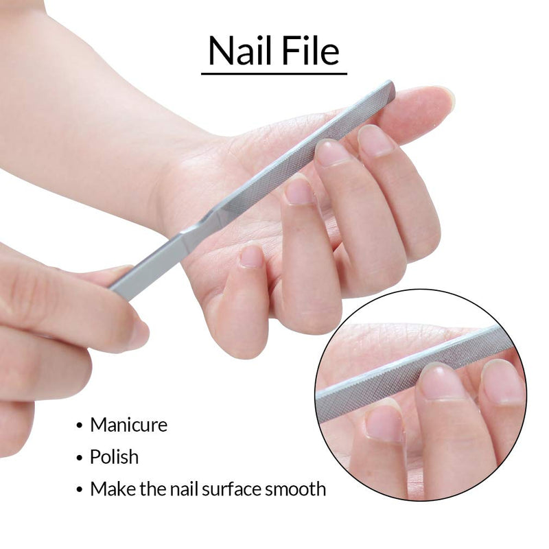 5PCS Cuticle Nipper and Pusher Set Stainless Steel Cuticle Trimmer Durable Cutter Dead Skin Clipper Manicure Pedicure Tools-Silver Silver - BeesActive Australia