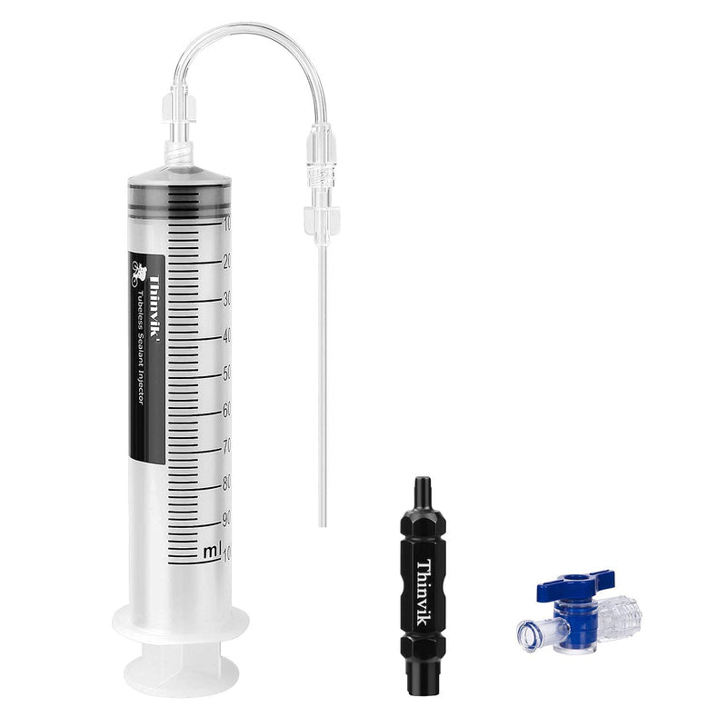 Thinvik 3.5 oz/100ML Tubeless Sealant Injector kit with Presta Valve Core Removal Tool.Tubeless Sealant Injector Syringe for Stans No Tubes Sealant.Bicycle Tubeless Tire Sealant Syringe with Switch. - BeesActive Australia