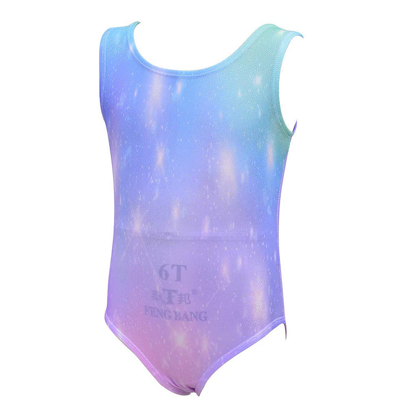 Gymnastics Leotards for Girls One-piece Sparkle Colorful Rainbow Dancing Athletic Leotards 2-11Years Blue 2-3T - BeesActive Australia