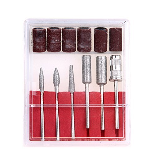 Nail Art Drill Kit File Professional Electric Manicure Pedicure Drill Sander Pen Nail Art Grinder with Multi Sanding Bits and Power Adapter (Light Rose Red) Light Rose Red - BeesActive Australia