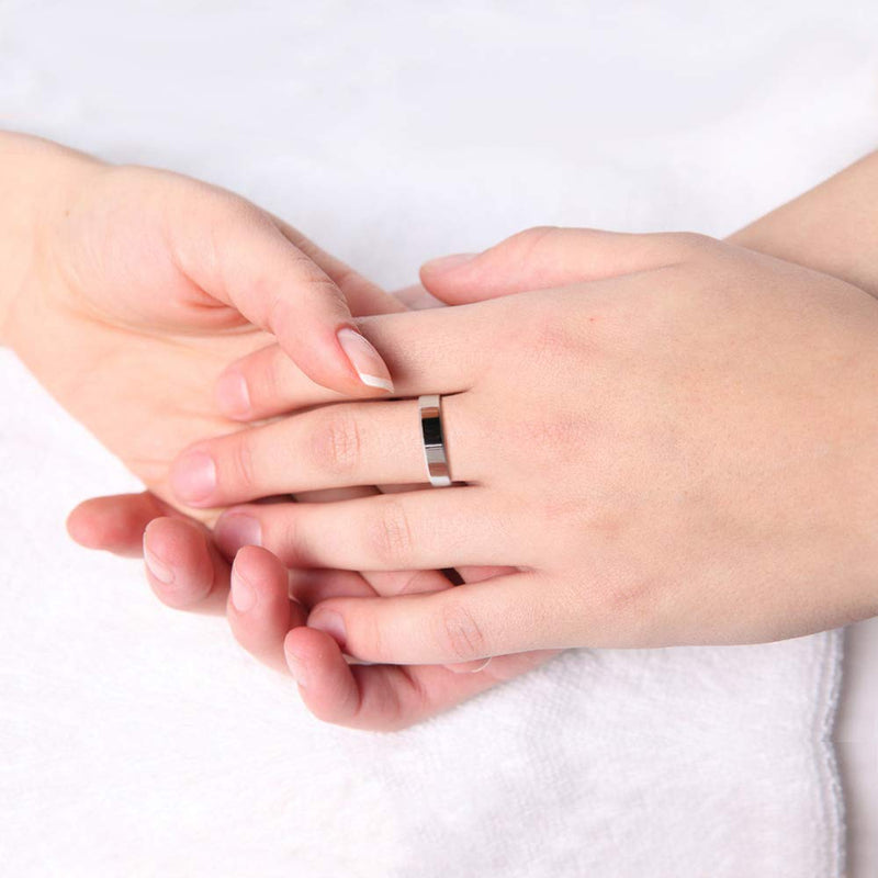 Dankadi Simple Fashion S925 Sterling Silver Ring Smooth Plain Dome Comfort Solid Silver Wedding Ring For Men & Women 3.5 mm Ring 3-13# classic style 13 - BeesActive Australia