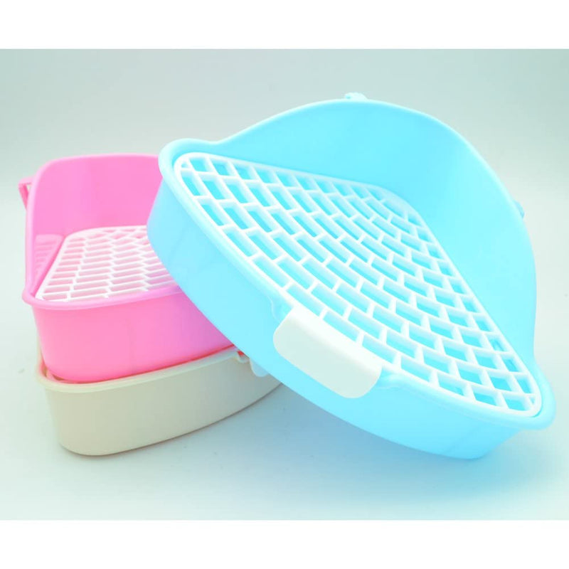RUBYHOME Triangle Potty Trainer Corner Litter Bedding Box Pet Pan for Baby Rabbit, Chinchillas, Small Guinea Pigs, Ferret, Galesaur Blue - BeesActive Australia