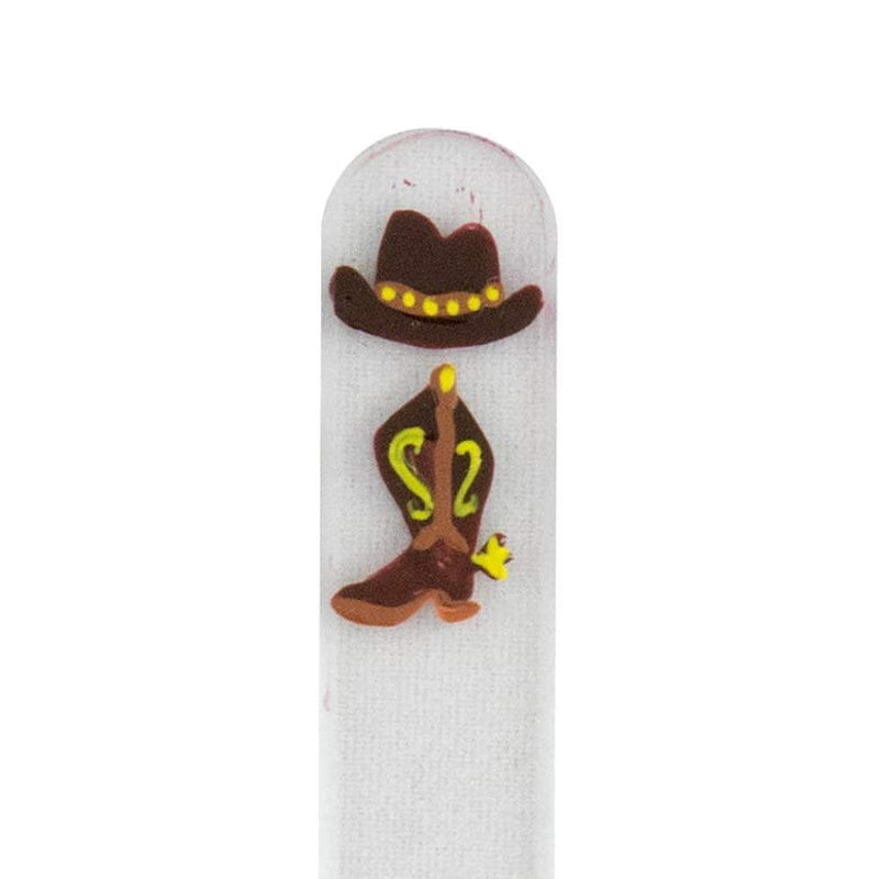 Cowboy Boots Hand Painted Genuine Czech Republic Crystal Nail File with Matching Acrylic Case - Medium - BeesActive Australia