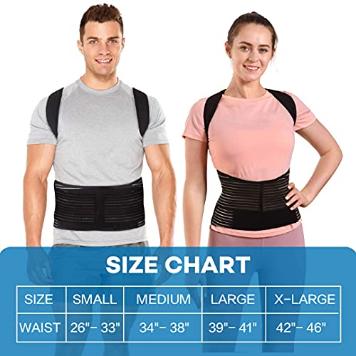 sicheer Posture Corrector for Women and Men Back Brace Straightener Shoulder Upright Support Trainer for Body Correction and Neck Pain Relief, Small(waist 26-33 inch) - BeesActive Australia