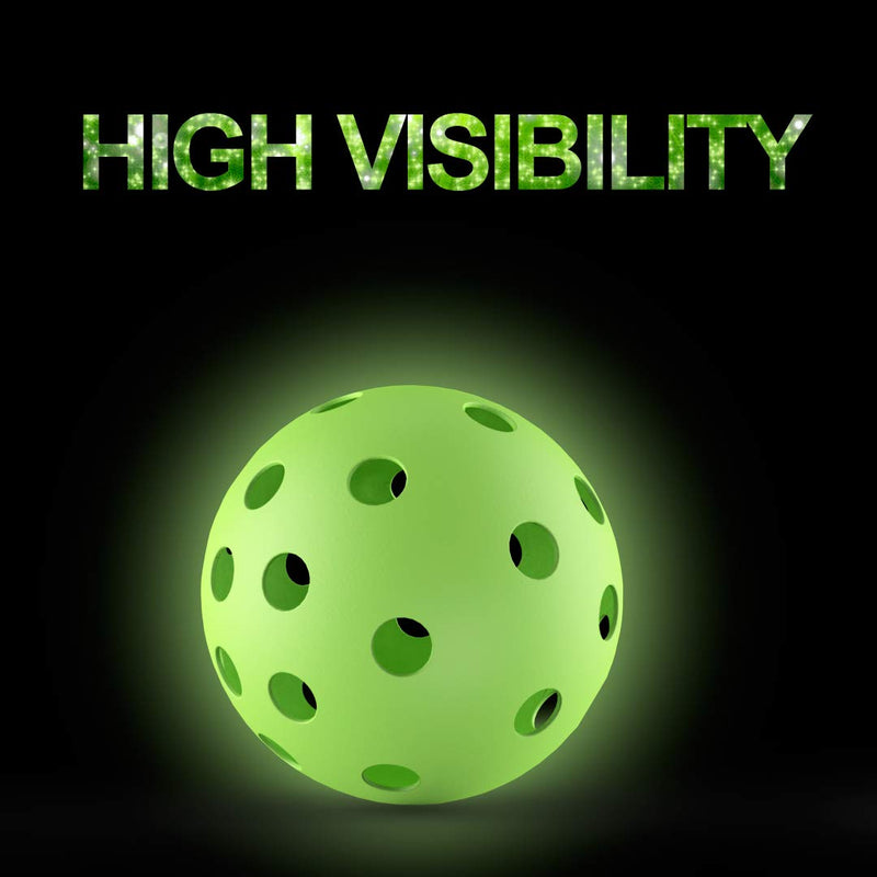 ZOEA Premium 40 Holes Outdoor Pickleball Balls, Durable Ball with Nice Bounce, High Visibility for Outdoor & Indoor Courts 6 Packs Bright Yellow & Green Outdoor - Green - BeesActive Australia