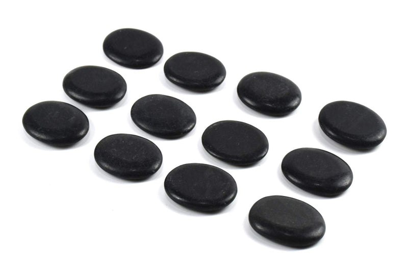 Windfulogo 12Pcs Professional Small Massage Hot Stone Set Natural Lava Heated Stones Basalt Warmer Rock for Spa, Massage Therapy 1.18 x 1.57 x 0.31in(3x4x0.8cm) Black 12 Count (Pack of 1) - BeesActive Australia