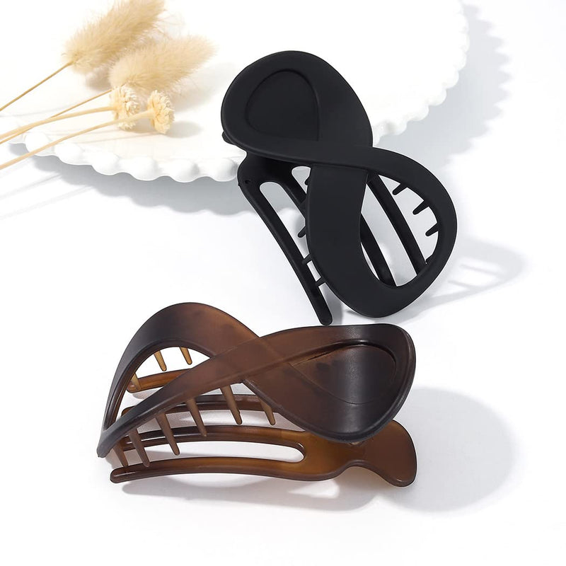 Runmi Hair Claw Clips Black Large Hair Clips Hair Accessories for Women and Girls (A) A - BeesActive Australia