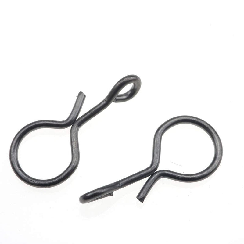 Rompin 100PCS Fly Fishing Snap Line Pin with Slice in Shank Quick Change Connect for Flies Hook & Lures Black Color S_5mm_100pcs - BeesActive Australia