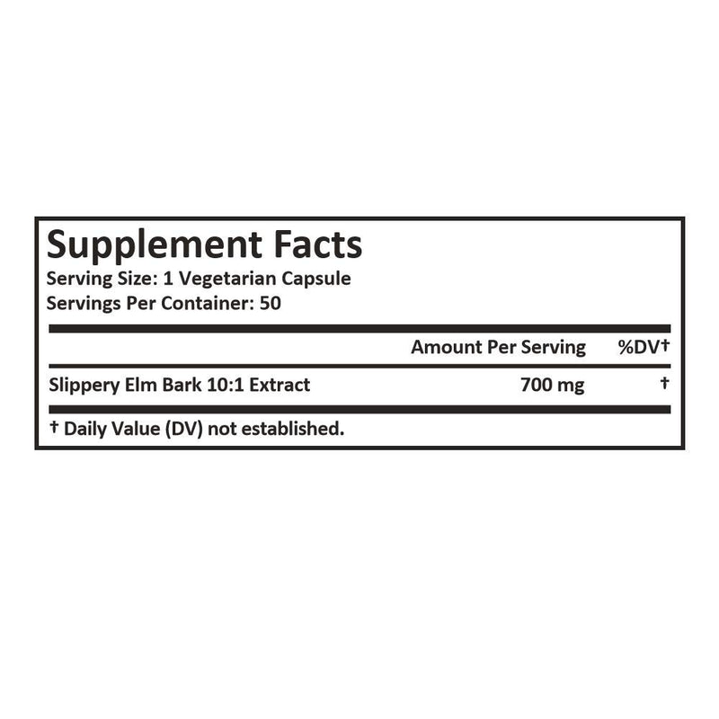 Real Herbs Slippery Elm Bark Extract-Derived from 7000mg of Slippery Elm Bark with 10:1 Extract Strength- Soothes Soreness of Mucous Membranes, Antioxidant Skin Health Support–50 Vegetarian Capsules - BeesActive Australia