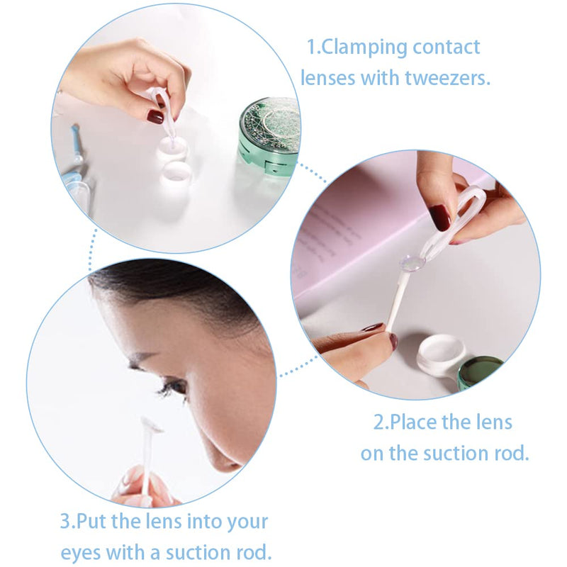 LYTIVAGEN 10 PCS Contact Lens Tweezers, Tweezers and Suction Stick with Small Box Contact Lenses Inserter Remover for Travel and Outdoor Activities - BeesActive Australia