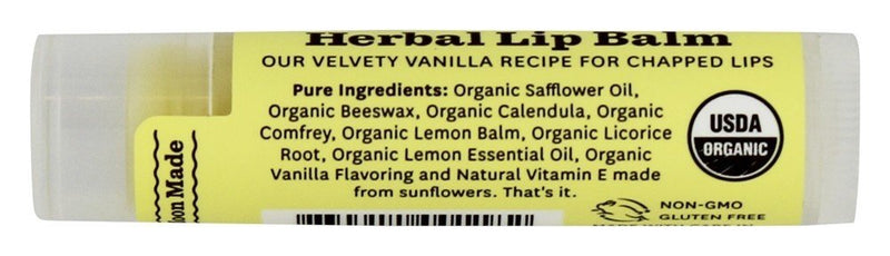 Moon Valley Organics Herbal Lip Balm with Lemon & Vanilla, 0.15 oz (Pack of 2) - BeesActive Australia