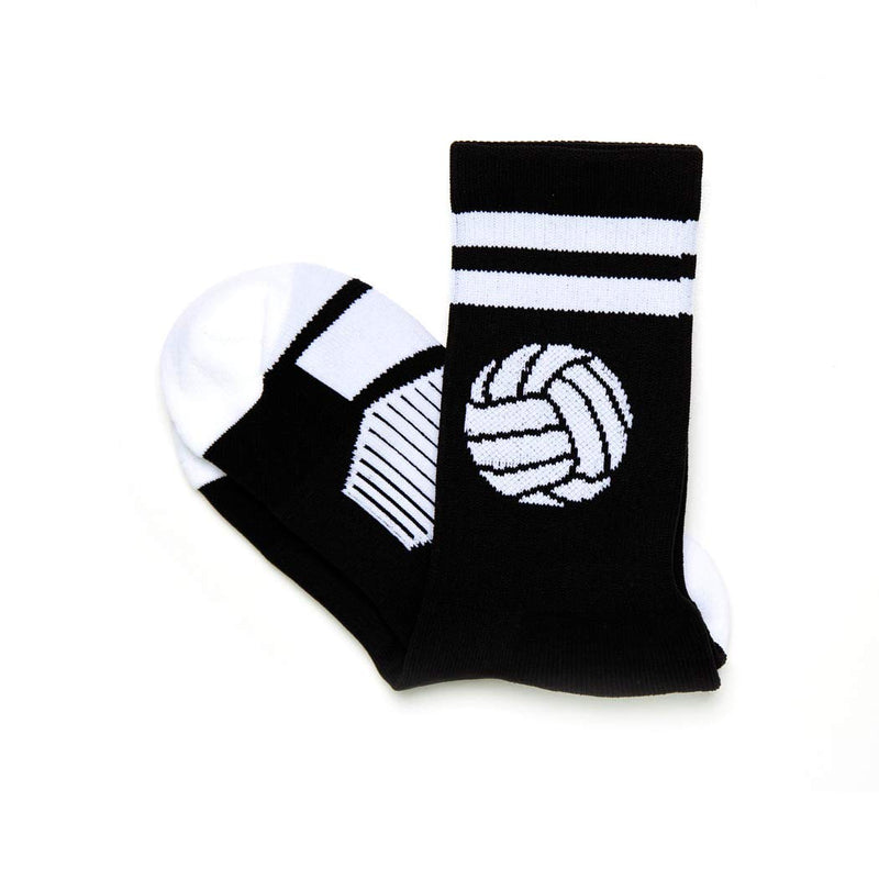 Volleyball Woven Mid-Calf Socks | Classic Ball | Multiple Colors Black & White - BeesActive Australia