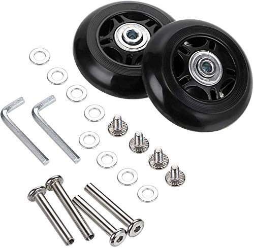 F-ber Suitcase Luggage Wheels Replacement Kit OD40/45/50/54/60/64mm Wheels ABEC 608zz Skate Inline Outdoor Skate Replacement Wheels Multiple Sizes, Set of (2) Wheels OD:40 W:18 ID:6 Axles:30 - BeesActive Australia