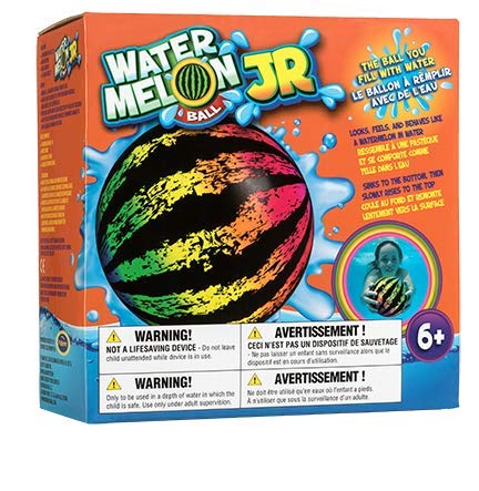 [AUSTRALIA] - Watermelon Ball JR - Pool Toy for Underwater Games - Durable Ball for Pool Football, Basketball & Rugby - Perfect for Water Parties - Fun for Adults & Kids Alike - 6.5" Fillable Pool Ball - Ages 6+ 