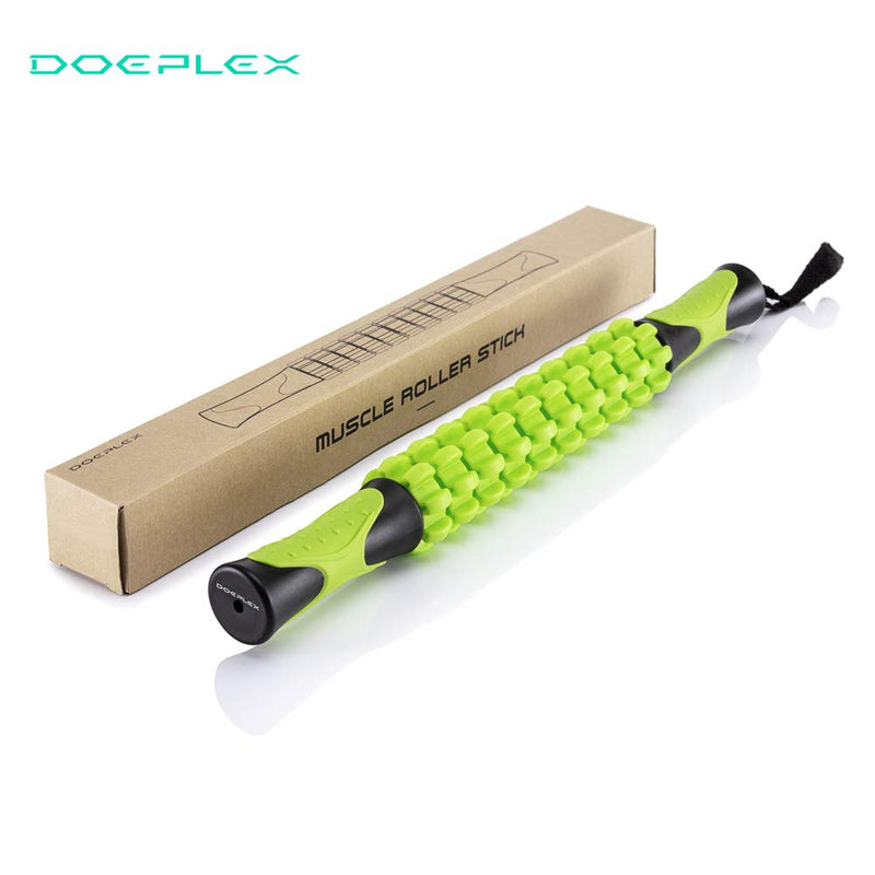 Doeplex Muscle Roller Massage Stick for Athletes, 17.5" Body Massager Soreness, Cramping Pain & Tightness Relief Helps Legs & Back Recovery Tools, Travel Size (Standard 17.5 inch) - BeesActive Australia