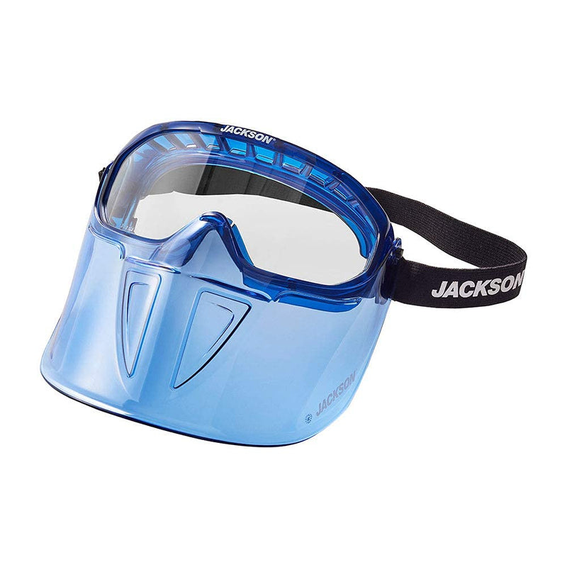 Jackson Safety GPL500 Premium Goggle with Detachable Face Shield, Anti-Fog Coating, Clear Lens, Blue, 21000 - BeesActive Australia