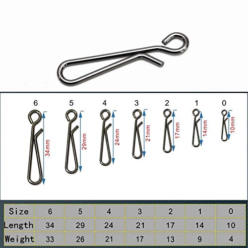 [AUSTRALIA] - Z&S 100pcs Fast Fishing Swivel Snap Clips Stainless Steel Hanging Snap Quick Lock Hook Link Clips Rigging Link Clips Safety Decoy Swivels Snap Size 0-6 6#_32mm 