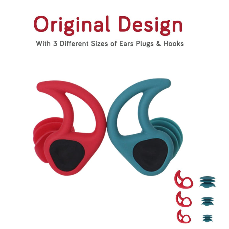 3.0 Pro Ear Plugs for Surfing Swimming Diving Showering - Waterproof Ear Plugs with Lanyard - Universal Fit for Swimmer & Surfer - BeesActive Australia