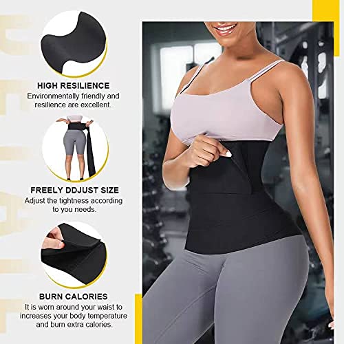 Snatch Me Up Wrap Bandage | Adjust your Snatch Waist Trimmer Tummy Sweat Wraps Belt for Women| Belly Body Shaper Compression Wrap | Gym Accessories Black - BeesActive Australia