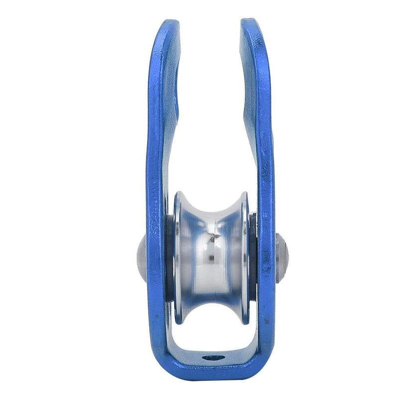 awstroe 26KN Climbing Pulley, Aluminium Alloy Micro Pulley, Heavy Duty Single Swivel Rope Pulley, Rescue Climbing Dual Pulley, for 12mm Rope(Blue) - BeesActive Australia