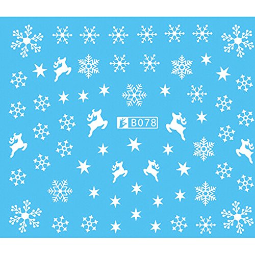 Frcolor 5pcs Nail Art Stickers Christmas Snow Nail Art Stickers Decals Decoration Snowflake Design - BeesActive Australia