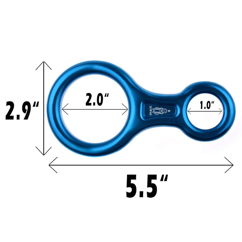ayamaya 30KN Screwgate Locking Climbing Carabiners & Figure 8 Descender,Outdoor D-Ring Hook Rappel Device for Rappelling Belaying Rock Climbing Blue(2pcs Carabiner + 1pcs Descender) - BeesActive Australia