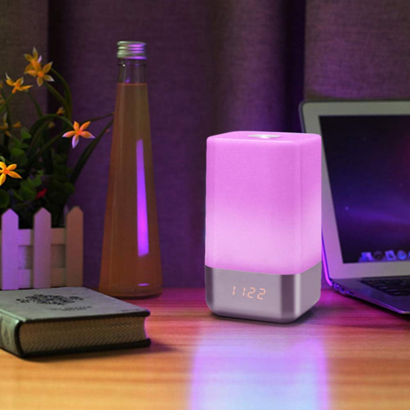 Fdit Wake-Up Light Alarm Clock Sunrise Simulation Bedside Lamp with 5 Natural Sounds Night Light White - BeesActive Australia