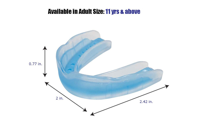 [AUSTRALIA] - Coollo Sports Boil and Bite Mouth Guard BB Custom Fit Sport Mouthpiece for Basketball, Karate, Martial Arts, Wrestling, MMA (Free Case Included!) -Adult Size Adult -Ages 11 & Above Blue & Trans. 