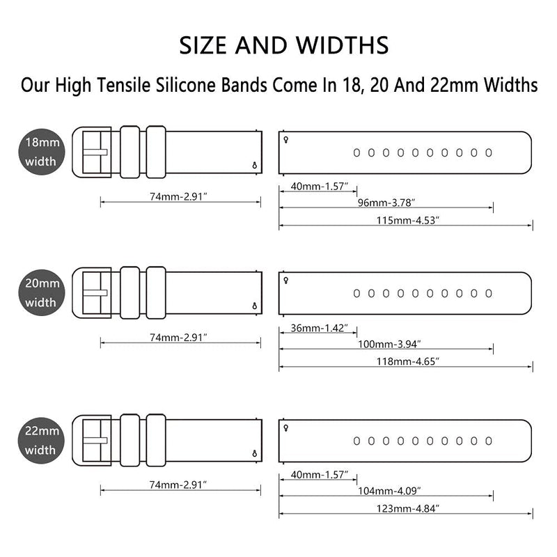 Sandein Watch Bands - Silicone Quick Release Soft Rubber Replacement Watch Strap - Compatible with 18mm, 20mm, 22mm Watch Straps (20mm, Orange) - BeesActive Australia