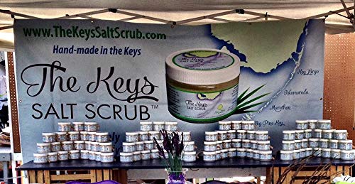 The Keys Salt Scrub : Exfoliating Sea Salt Body Skin Scrubs - Made with Pure Florida Sea Salt and Organic Coconut Oil + FREE Wooden Spoon (Key Lime, 12 oz) Key Lime 12 Ounce (Pack of 1) - BeesActive Australia