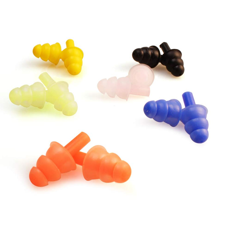 Pinky Time 6 Sets Waterproof Silicone Swimming Earplugs and Nose Clip for Adults Children Age 7+ Earplugs Only（6 Pack） - BeesActive Australia