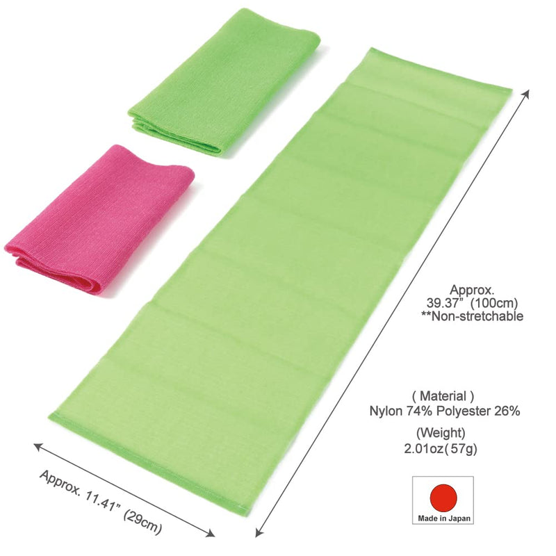 Extra Rough, Exfoliating Washcloth [Made in Japan] Exfoliating Towel Special Texture Makes Fluffy Foam Lather, Back Scrubber, Dead Skin Cell Remover [Loofah for Women and Men] (2pcs Set(Green, Pink)) 2pcs Set(green, Pink) - BeesActive Australia