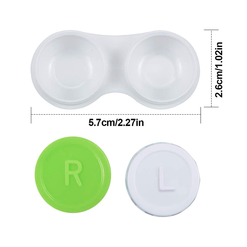 Jinlaili 20PCS Travel Contact Lens Cases, Portable Contact Lens Travel Kit Case, Mini Box Container Contact Lens Holder, Contact Lens Soaking Storage Case with L and R Caps - Green Blue Black Pink - BeesActive Australia