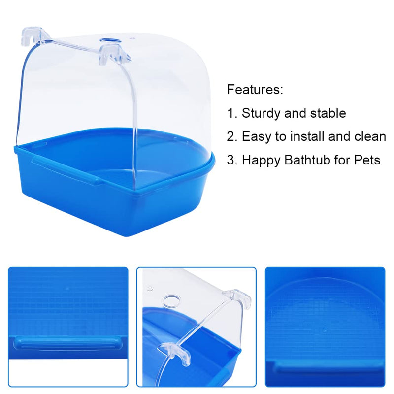 Bird Bath Shower Box Hanging Parrot Bathtub Bowl Cage with Hooks Birdcage Cage Accessory Bathing Tub Suitable for Small Birds Parakeet Canary Budgies Parrot (Random Color) One-Piece - BeesActive Australia