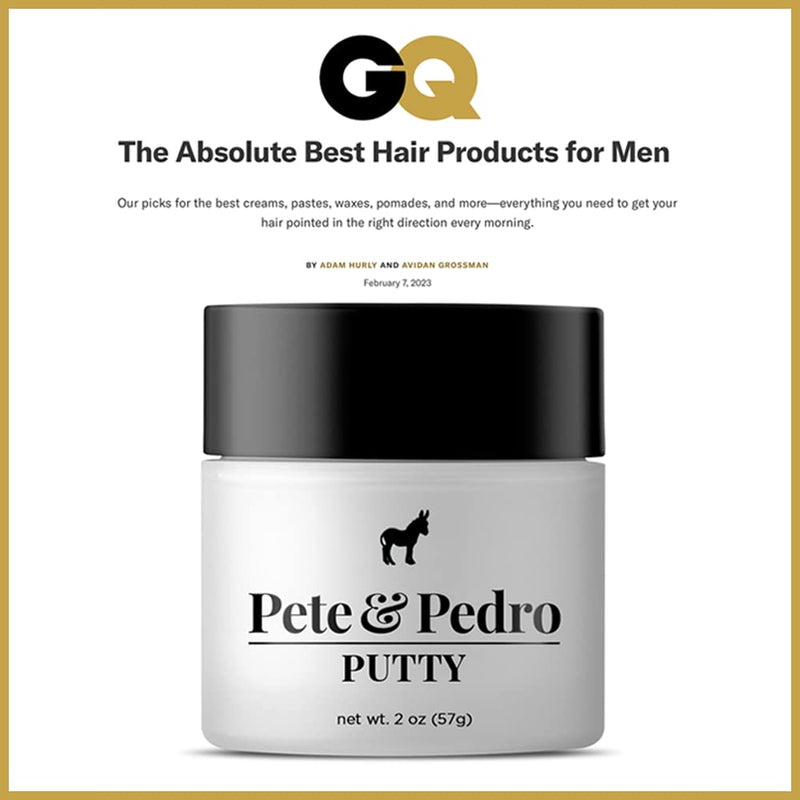 Pete & Pedro PUTTY - Hair Putty for Men | Strong Hold and Matte Finish, Low Shine Hair Clay | As Seen on Shark Tank, 4 oz. c) Hair Putty XL 4 oz. - BeesActive Australia