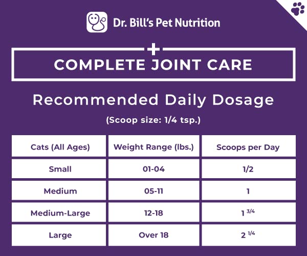 Dr. Bill’s Feline Complete Joint Care | Pet Supplement | Advanced Hip & Joint Supplement for Cats | Contains Green Lipped Mussel Extract, Collagen Type II, Chondroitin, Hyaluronic Acid, and Colostrum - BeesActive Australia